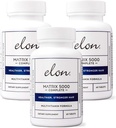 Elon Matrix 5000 Multivitaminico completo — Vitamine di crescita della pelle, dei capelli e delle unghie — Vitamine di crescita dei capelli sani per le donne e gli uomini — Supplemento della biotina di 5000Mcg, Confezione di 3 (180 giorni di alimentazione)