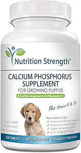 Calcio Phosphorus per i cani Supplemento, Fornire il calcio per i cuccioli, Promuovi le ossa del cane sano e il tasso di crescita del cucciolo, Supplemento del cane, 90 Chews morbide