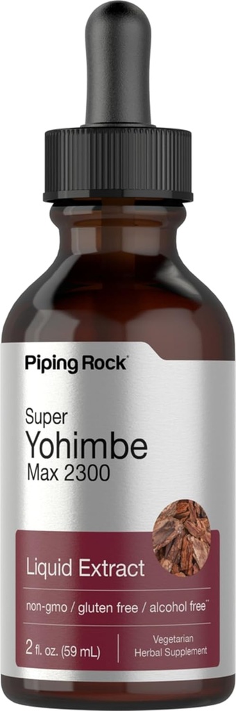 Super Yohimbe Max Extrait liquide sans alcool, 2300 mg, 2 fl oz (59 ml) Bouteille à goutte