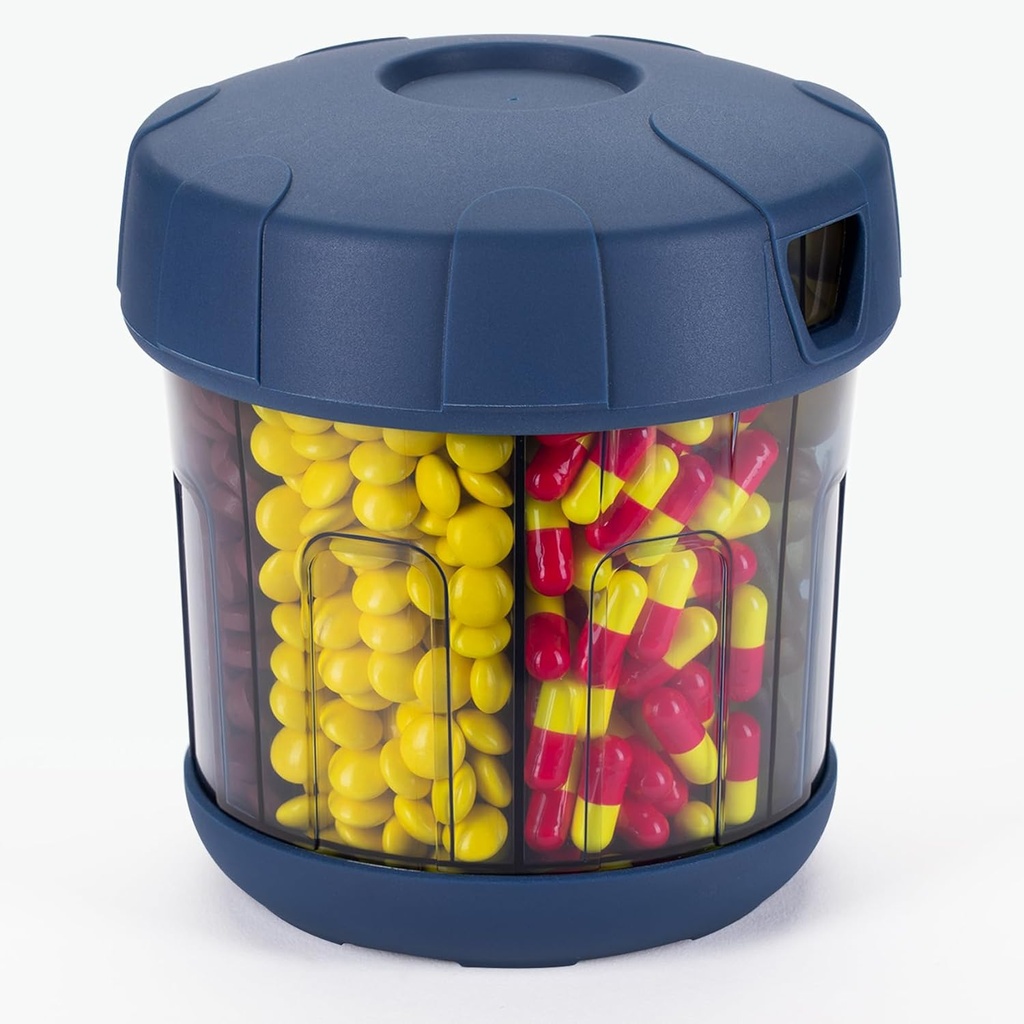 Supplément Mossime Organisateur avec Extra Large 7 Compartiments, TPU Soft Lid Easy Open Pill Dispenser, Voyage d'un mois Organisateur de Médicament Entreposage Porte-vitamines, Bouteille de Pill de récipient de médicament