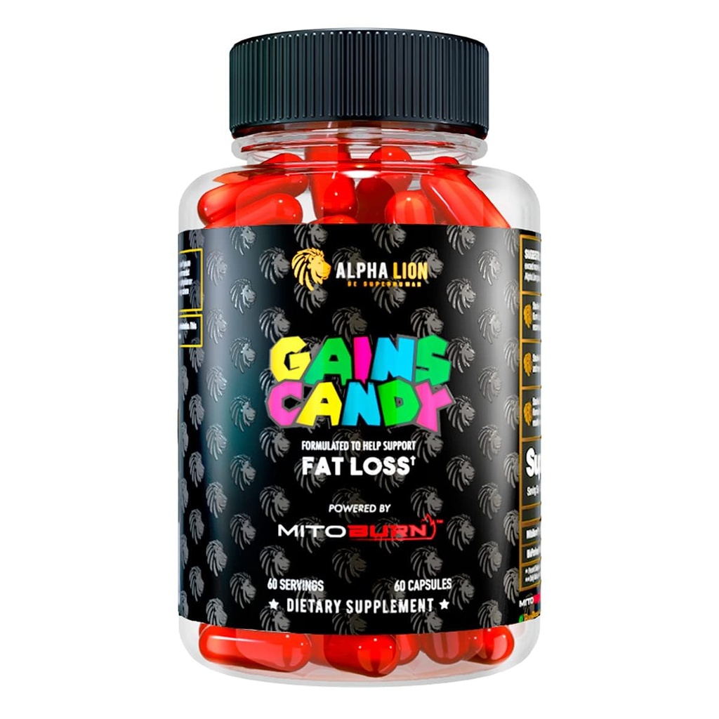 ALPHA LION Gains Candy, Ergänzung Pillen, die Gewichtsabnahme unterstützen, Appetit Suppressant, Keto-Diet Friendly, Verringern Körperfett, Upgrade Energy & Workout Performance, 60 Kapseln (MitoBurn®)