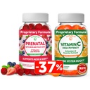 Lunakai Prenatal und Vitamin C Gummie Bundle - Schwangerschaft Multivitamin-Ergänzung mit Eisen & Folsäure - 300mg Bio, Non-GMO, Vegan Kaugummi - 30 Tage Versorgung
