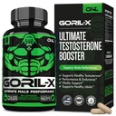 GORIL-X Testosteron-Booster für Männer - Workout Testosteron-Ergänzung - Erhöhen Sie Größe, Stärke & Energie - 1000mg männliche Steigerung Horny Ziegen Unkraut - Maca Root, Tongkat Ali & Tribulus Terrestris 60 Caps