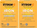 Comprimés de supplément de fer à haute puissance Vitron-c 60 Ct (paquet de 2)