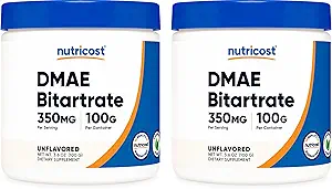 Nutricost Pure DMAE-Bitartrate poudre 100G (2 bouteilles)