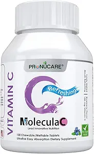 Vitamina C 100 mg Buccal Lozenge Tablets – Slow-Dissolving, Controlled Release & Fast Absorption, Natural Blueberry, Immune Boost, Antiossidante & Anti-Aging, Sugar-Free, 100 CT
