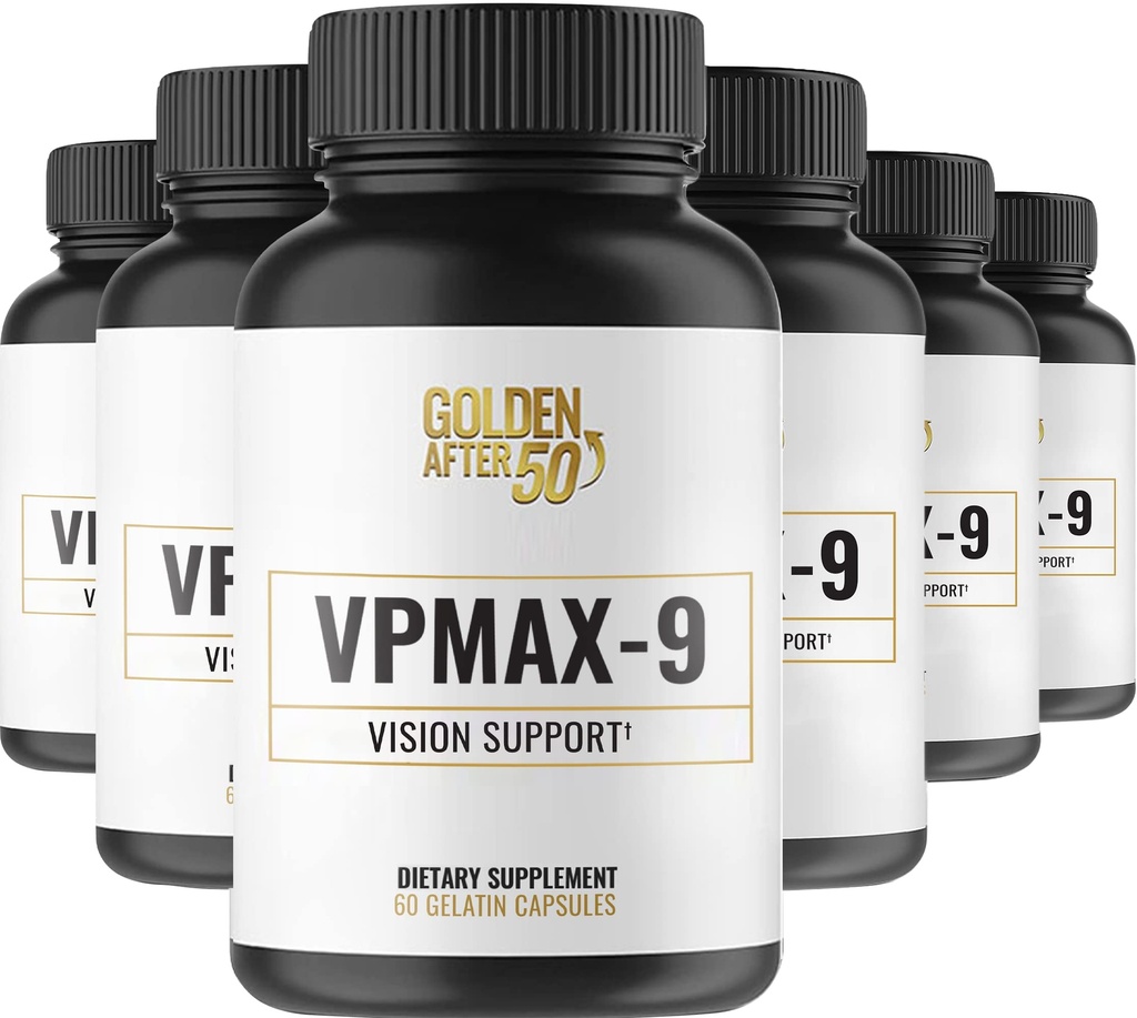 Golden After 50 VpMax-9 - Sight Care und Antioxidante Ergänzung mit Augen Vitamine, Lutein, Lycopin und Bilberry Extrakt - 6 Flaschen