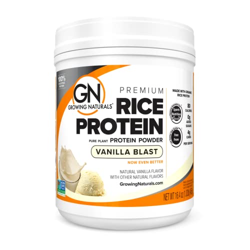 Bio Reisproteinpulver - 15g Pflanzenprotein, 2.8G BCAA - Low-Carb, Low-Sugar, Non-GMO - Vanilla Blast, 16.4 Unze (Pack von 1)