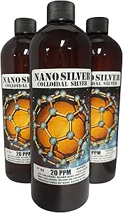 Nano Siver- Colloidal Silver Bottiglie | Colloidal Silver | Supplemento minerale 17 oz Quattro bottiglie