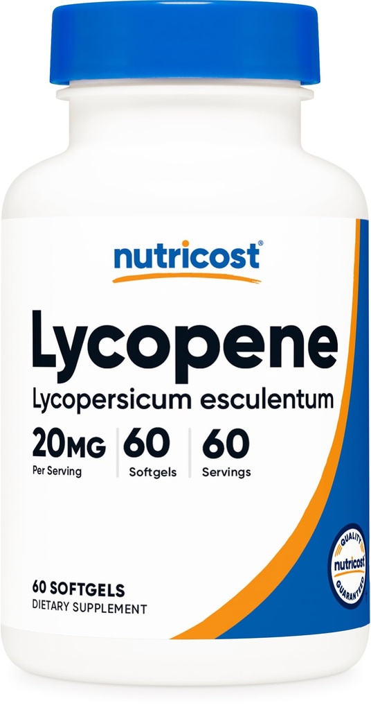 Nutricost Lycopène (20mg) 60 Softgels - Sans gluten, non-OGM