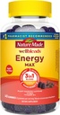 Natur Made Wellblends EnergyMAX Gummis, Fast Acting Caffeine, CoQ10 & Vitamin B12 1000mcg, Energie Unterstützung Gummy Vitamine, 40 Gummis