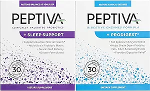 Peptiva Probiotico e Sleep Support 30 Count Digestive Enzyme 30 Count