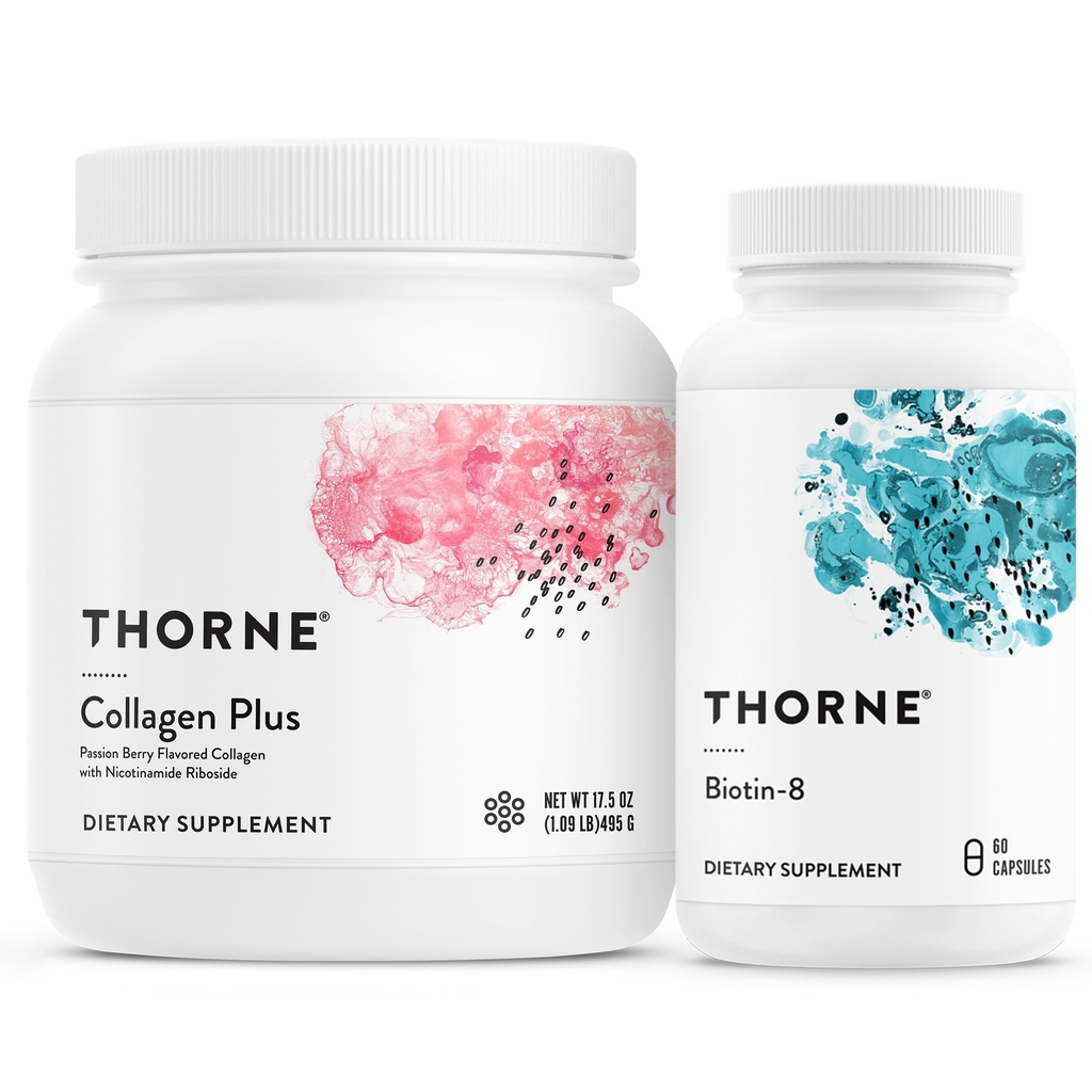 THORNE - Collagen Plus und Biotin 8 Bundle für Radiant Skin, Haare und Nägel - 30 Servietten