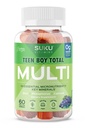 SUKU Teen Boy Multivitamin Gummis – Vitamine A, B12, C, D3, E, Zinc & Biotin – Zuckerfreie vegetarische Ergänzung für Energie, Wachstum, Immun- & Knochen-Gesundheit – Grape Flavor – 60 Count