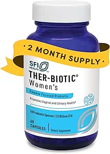 SFI Health Klaire Labs Ther-Biotic Women's - Probiotici vaginali per le donne - Support Healthy Acidic Vaginal pH Balance & Comfort - 25b CFU Lactobacillus & Bifidobacterium, Hypoallergenic (60 capsule)