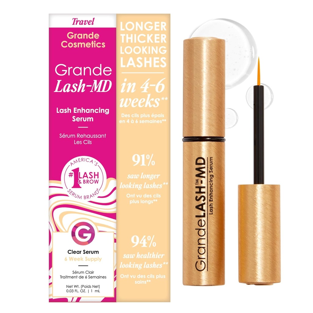 Grande Cosmetics GrandeLASH-MD Lash Enhancing Serum - Peptide & Vitamin Infused Formel für längere, dünnere, Fuller Looking Lashes - Ophthalmologist getestet, Cruelty-Free
