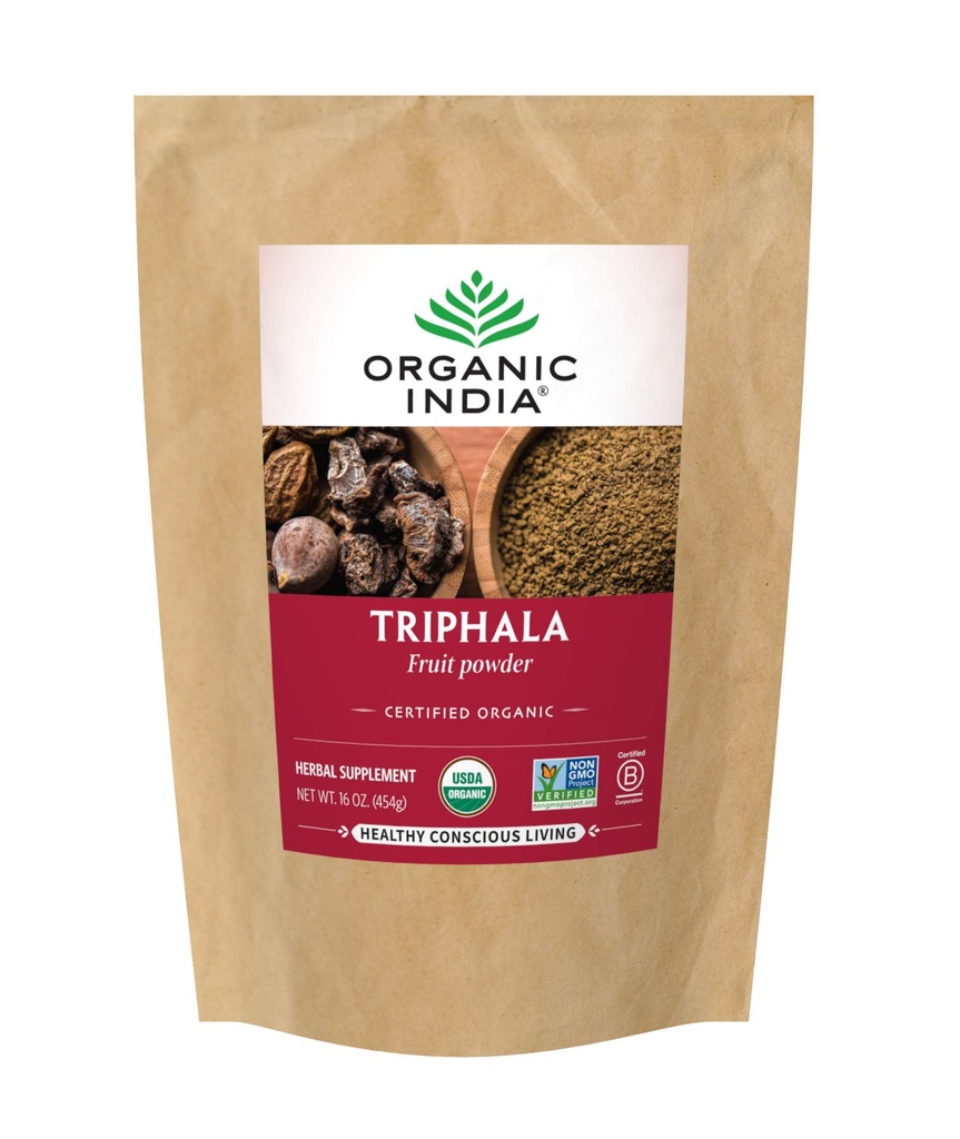 Inde biologique Triphala - supplément à base de plantes avec Amla, Bibhitaki, Haritaki, Digestion & Colon Support, Immmune System Support, Adaptogène, Vegan, USDA certifié biologique - 1 lb sac