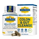 BellyFlush - Gentle Colon & Gut Cleanse Supplement mit Milch Thistle & Bentonite Clay - Unterstützt Verstopfung, Debloat, Digestive Detox & Flushing - 60 Kapseln
