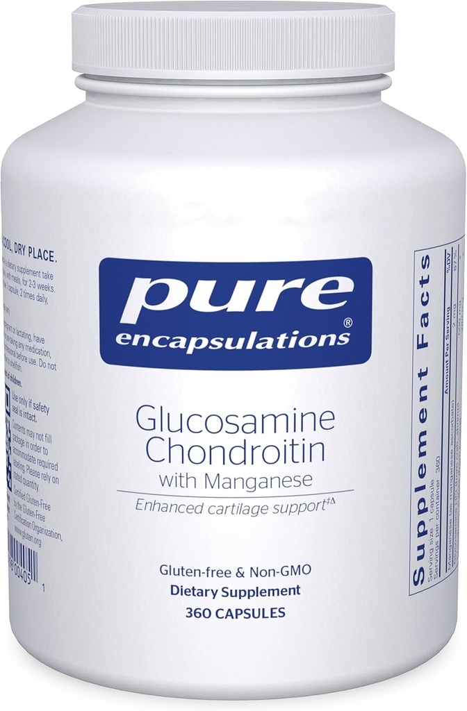 Pure Encapsulations Glucosamine Chondroitin mit Manganese | Ergänzung für Joint Support, Comfort, Mobility, Cartilage Integrity and Health und Connective Tissue* | 360 Kapseln