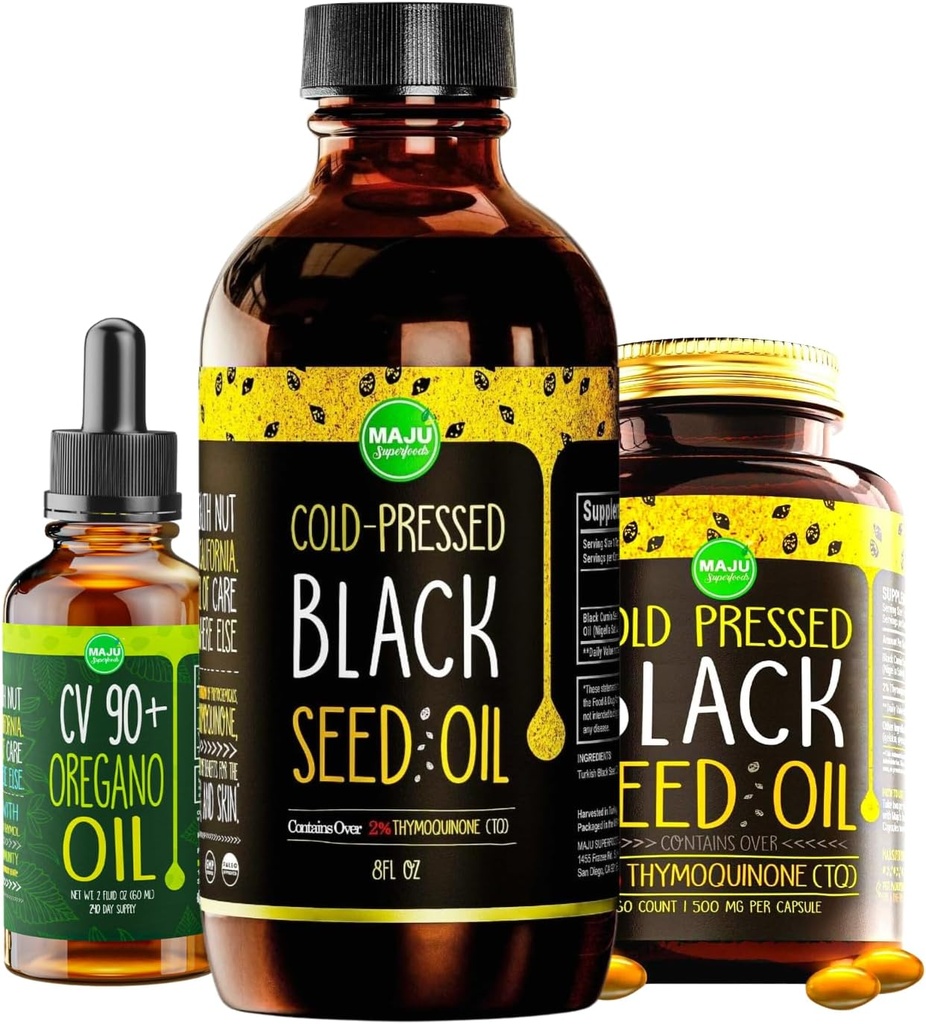 Maju Superfoods Black Seed Oil und Oregano Bundle
