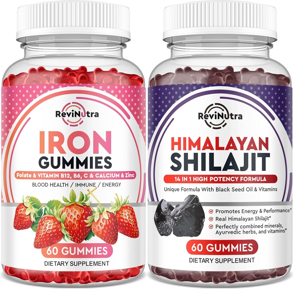 Eisengummis Ergänzung für Erwachsene & Kinder | Shilajit Himalayan Gummies | Bundle