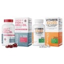 Bronson Vitamin K2 (MK7) mit D3 Ergänzung Omega-3 Fisch + Krill Öl 1000 MG