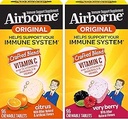 Airborne 1000mg Vitamin C Chewable Tablets Citrus & Very Berry Flavor Bundle - Integratore di supporto immunitario con Zinco e Vitamine Antiossidanti Potenti A C & E, (2x96 bottiglie)*