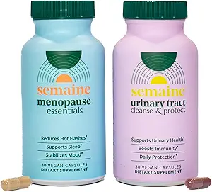 Peri/Menopause + Bladder Support Bundle - Ease Hot Flashes & Night Sweats, Powerful Bladder Support, Stabilize Mood & Thicken Hair. Wissenschaft-Backed | 1 Monat Versorgung