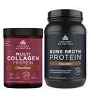 Antica Nutrition Multi Collagen Protein Powder, Cioccolato, 40 Serve + Bone Broth Protein Powder, Cioccolato, 40 Serve