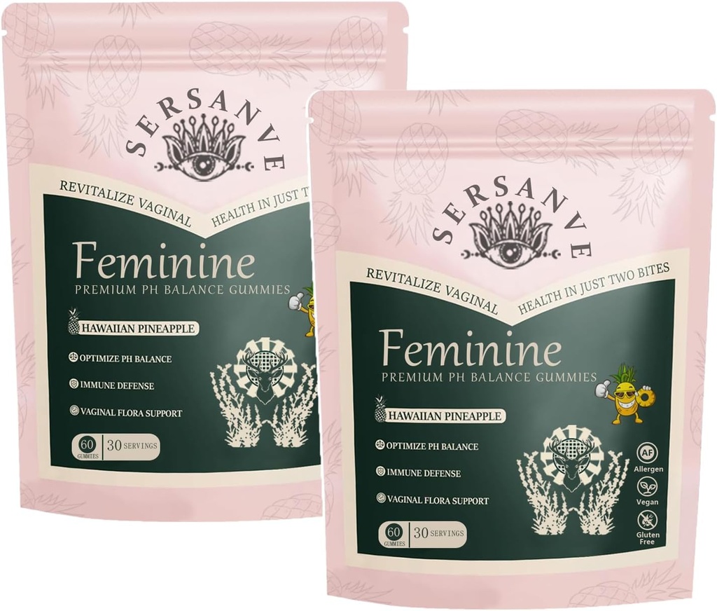 Vital Natural Feminine Balance Gummies per la salute delle donne, Hawaiian Ananas Flavor, Vegan, Gluten-Free , Supporta la vitalità delle donne & Gut Health - 60 Gummies (2)