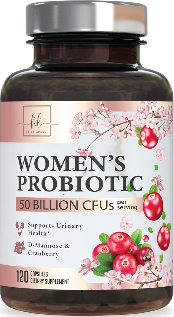 Probiotics for Women Digestive Health Support - 90 Billion CFU Women's Probiotic, 16 Strains, Cranberry, Vaginal Probiotic mit Präbiotics, PH, Immune, Urinary, & Feminine Health Support, 120 Kapseln
