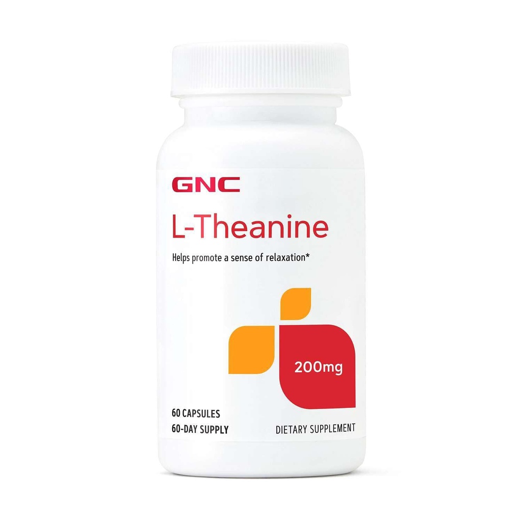 GNC L-Theanine 200mg, favorise la relaxation, 60 Capsules