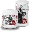 5 % Nutrition Riche Piana Bundle (en poudre) AllDayYouMay Caffeinated BCAA (Southern Sweet Tea) + Recharged High-Stim Pre-Workout (Fruit Punch)