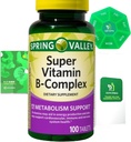 Super Vitamin B-Complex 100 Tabletten Nahrungsergänzungsmittel Bundle Exklusive bessere Ligth&Spring Guide + Wöchentliche Pille Organisieren (3 Artikel)