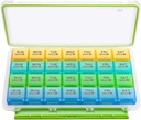 BUG HULL Monthly Pill Organizer, Hydratant-Proof Grand 28 jours Pill Box with Amovible 4 Weeks Pill Case Rows, Medicine Pill Organizer, Voyage Pills Organizer with One Month Pill Container for Vitamine