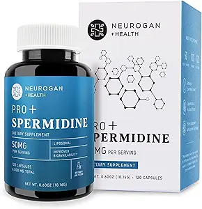 Neurogan Spermidine PRO Supplement Capsules - 50mg par portion, 60 jours d'approvisionnement - Absorption accrue pour la fonction cellulaire, Vieillissement en santé - Extrait de germe de blé, Suppléments de spermidine pour hommes et femmes