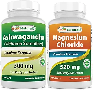Meilleur extrait naturel d'Ashwagandha 500 Mg et chlorure de magnésium 520 mg