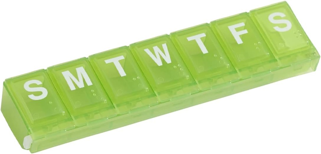 EZY DOSE Settimanale (7-giorno) Pillola Planner, Medicina Case, Vitamin Organizer Box, Grandi scomparti di chiusura per Secure Prescription Medication e Prevenire Accidental Spilling, Verde