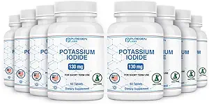 Kalium-Iodid Tabletten 130 mg EXP 10/2025, Kosher Iodine Tabletten, Schilddrüse Unterstützung – 8 Packung | 480 Tabletten insgesamt