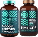 Suppléments HMB avec VIT D3 et Fadogia Agrestis Complexe Muscle Power & Recovery Bundle