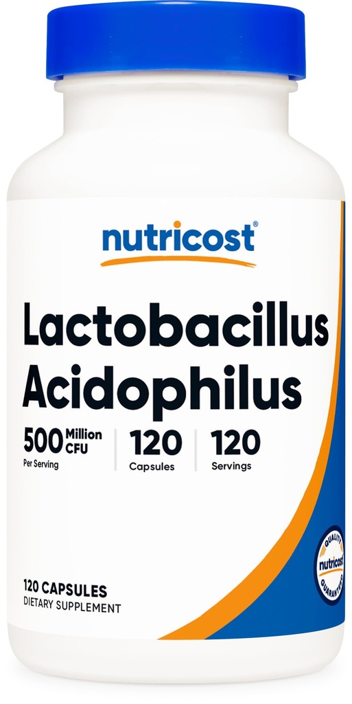 Nutricost Lactobacillus Acidophilus 500 Mio. KBE pro Portion (120 Kapseln)
