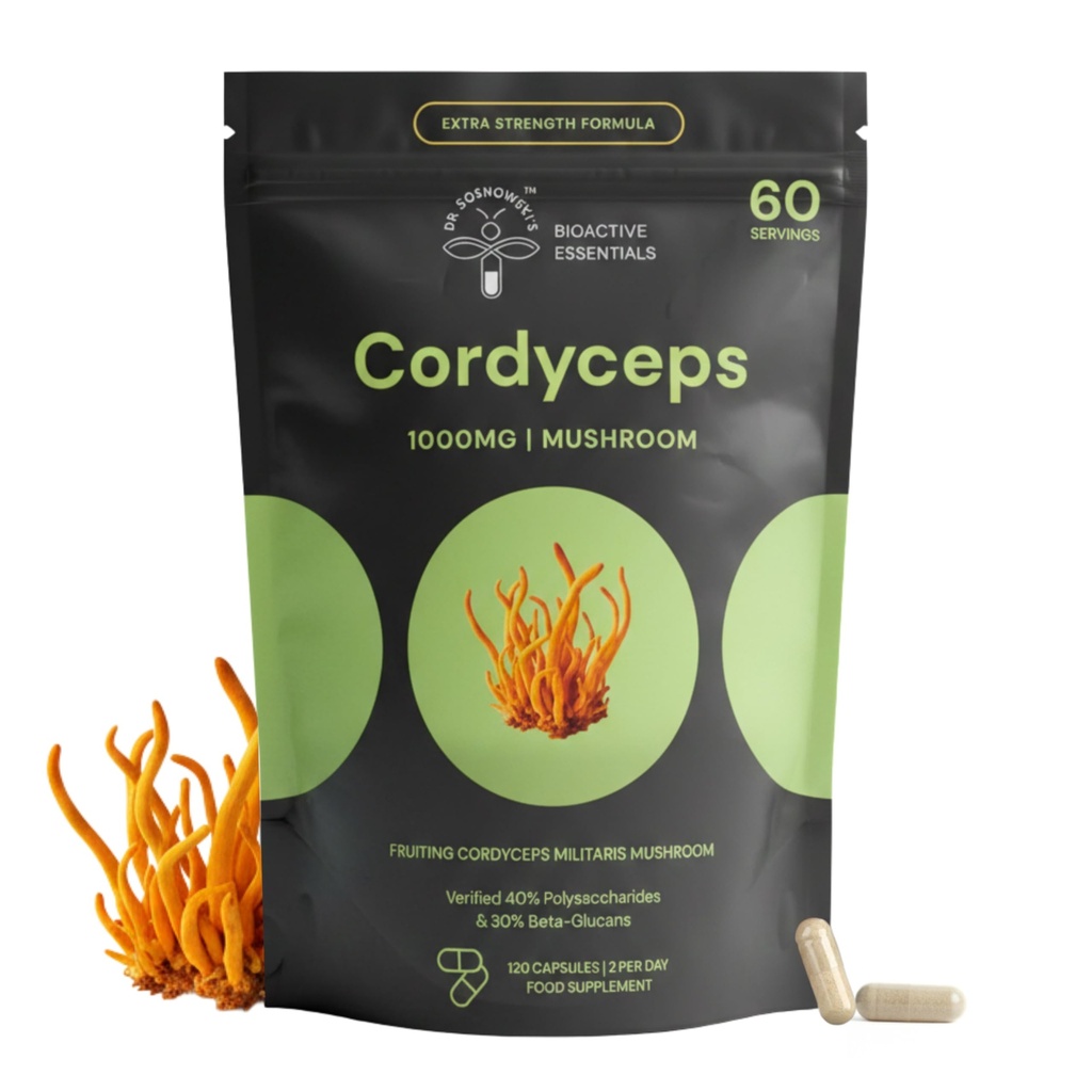 Capsules de champignons Cordyceps BioActive du Dr Sosnowski (120 capsules)