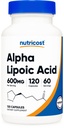 Nutricost Alpha Lipoic Acid (600mg) 120 Capsules, 60 Servings