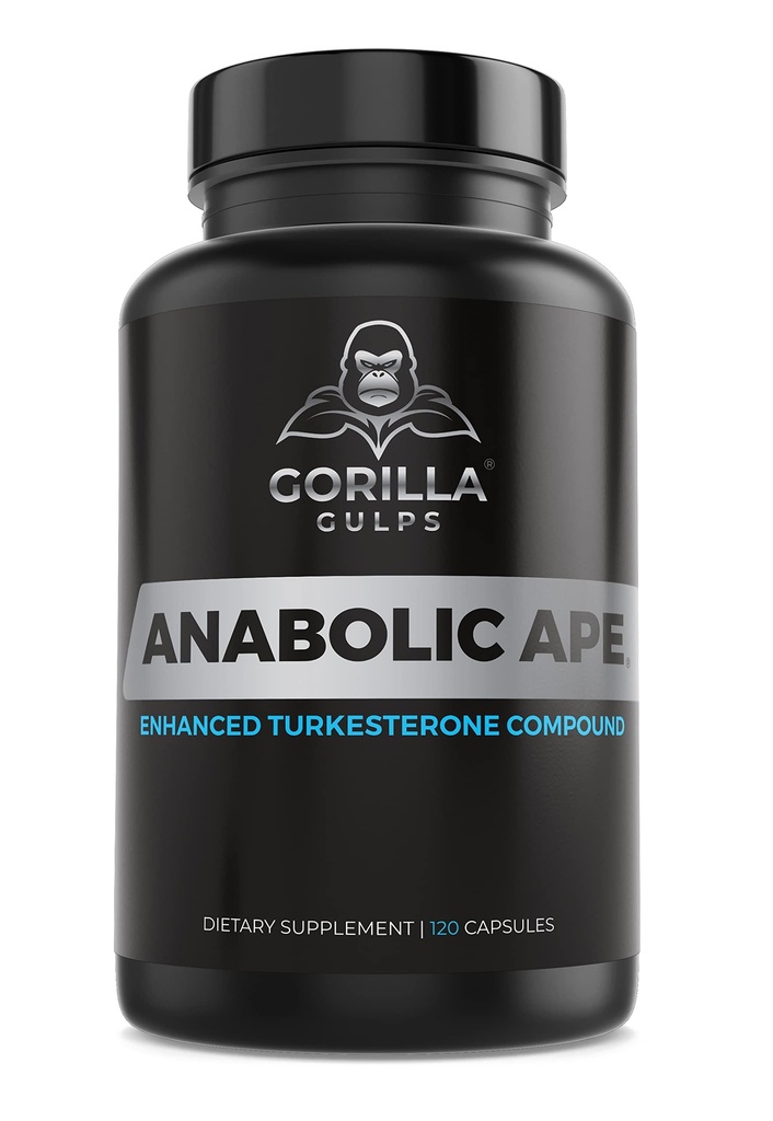 Gorilla Gulps | Ape anabolica – Enhanced Turkesterone Compound | Turkesterone, Creatinol-O-Phosphate, Ashwagandha, Bioperine | Lab Tested | 120 Vegan Capsule | Max Strength