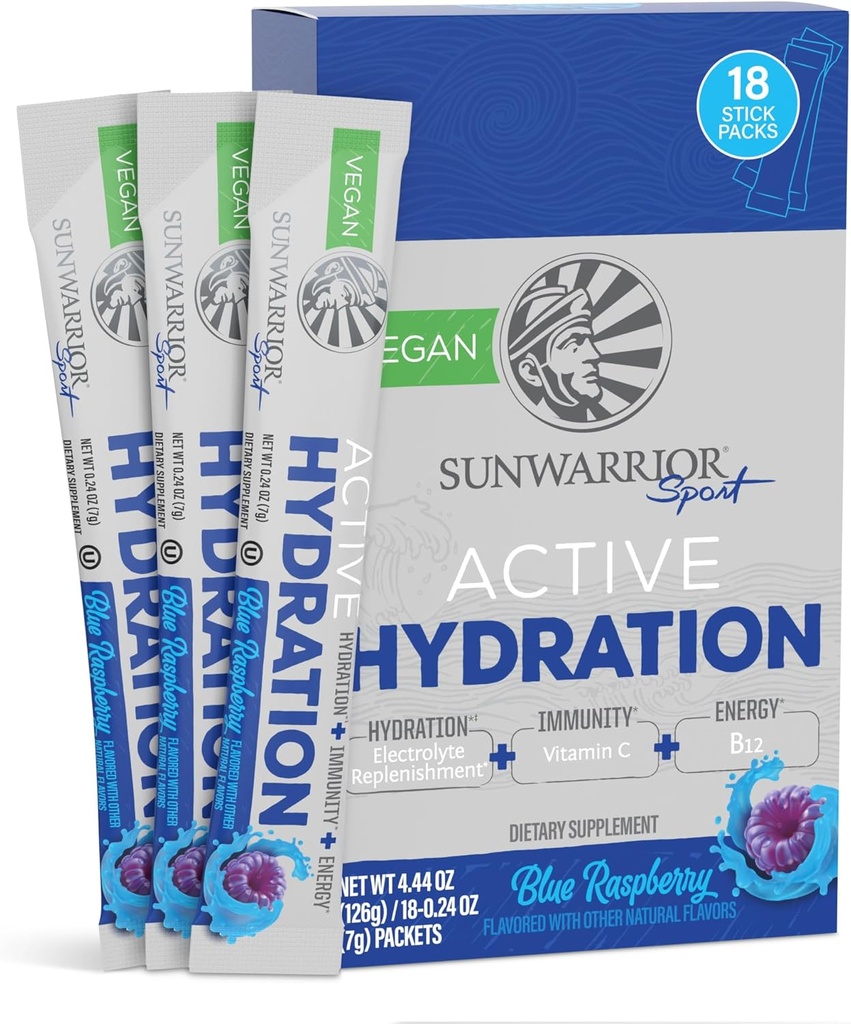 Sunwarrior Hydratation Poudre Electrolyte Packets Poudre B12 Elderberry.