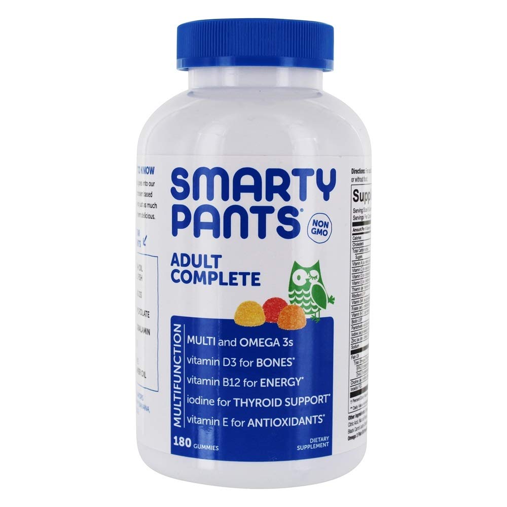 SmartyPants Adult Complete Daily Gummy Vitamins: Glutenfrei, Multivitamin & Omega 3 DHA/EPA Fish Oil, Methyl B12, Vitamin D3, Non-GMO, 180 count (30 Day Supply)
