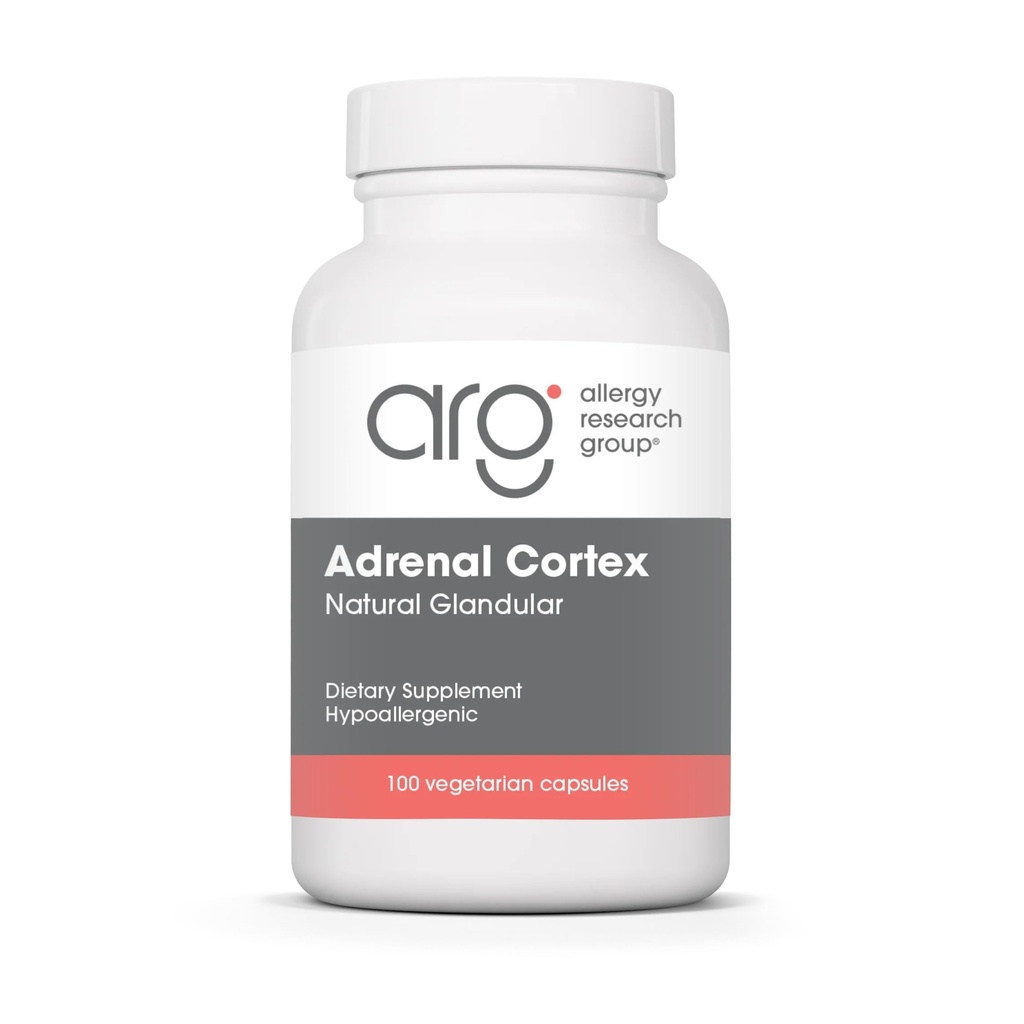 Groupe de recherche sur l'allergie Soutien au cortex adrénal - Supplément glandulaire adrénal, fonction immunitaire, 100mg Extrait adrénal, Bovin - 100 Compte