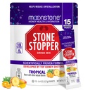 Moonstone Stone Stopper Drink Mix, Tropical, Rein Stone Prevention, Calcium Oxalate Protecteur, développé par les urologues pour améliorer l'hydratation et soutenir la santé rénale, 15 jours d'approvisionnement