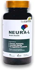 Supplément de soutien naturel au cerveau neural-L 60 capsules - Soutien mental – Booster mémoire - Concentration - Formule naturelle - Ashwagandha - L-Tyrosine - L-Theanine