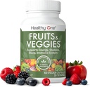 Healthy One Fruits & Veggies - 27 Balanced Whole Foods of Nature - Vitamins - Mineralien - Antioxidantien - Detox - Gemüse - Kale - Broccoli - Spinat - Beets - Himbeeren - Multivitamin - 30 Servieren